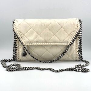 Stella McCartney Falabella Vegan mini crossbody quilted Shaggy Deer Chalk